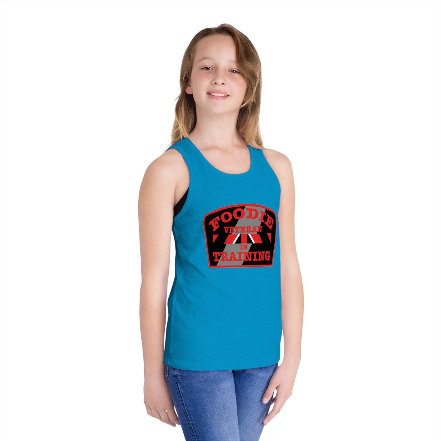 L.O.E.F Foodie Veteran In Training Kids Tank Top (Red)