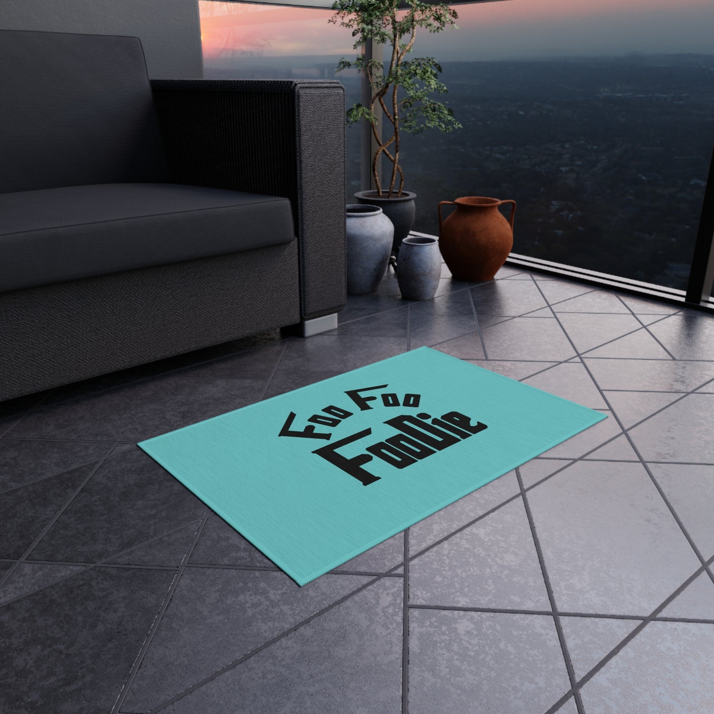 L.O.E.F Foo Foo Foodie Outdoor Rug