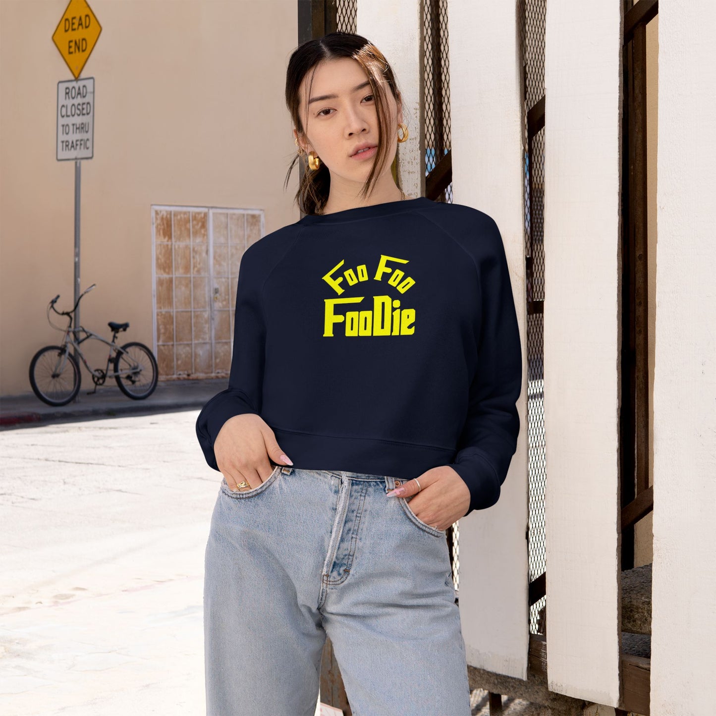 L.O.E.F Women's Cropped Pullover (Bright Yellow)