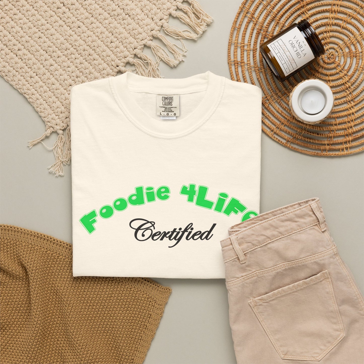 L.O.E.F Foodie 4Life Certified Unisex Tee Shirt (Machalite Green)