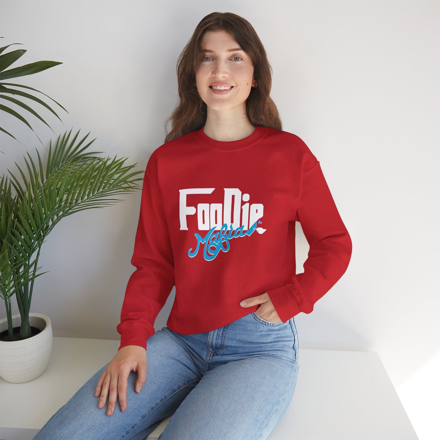 L.O.E.F White Foodie Mafia Unisex Sweatshirt (Apricot)
