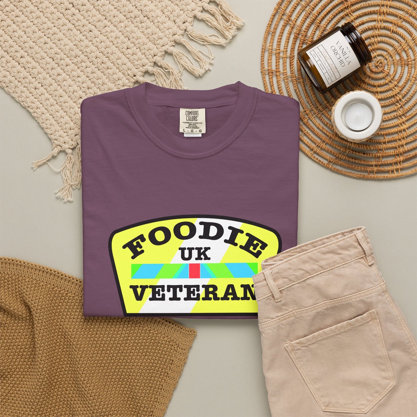 L.O.E.F Foodie Veteran UK Unisex Tee Shirt (Yellow and Black)