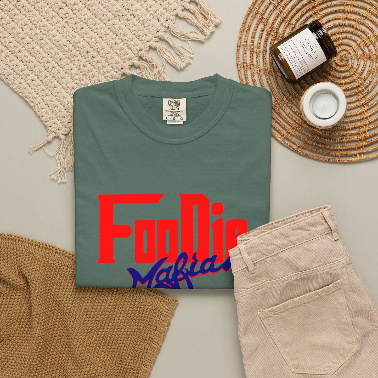 L.O.E.F Red Foodie Mafia Unisex Tee shirt (Dark Blue)
