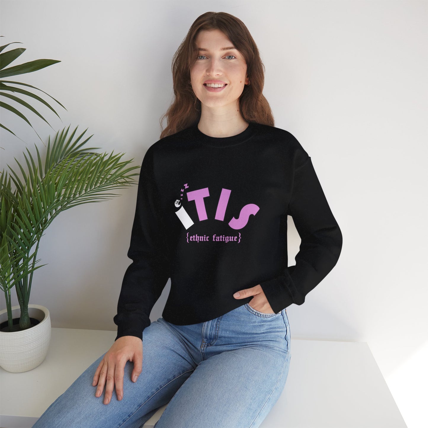 L.O.E.F ITIS Unisex Sweatshirt (White and Pink)