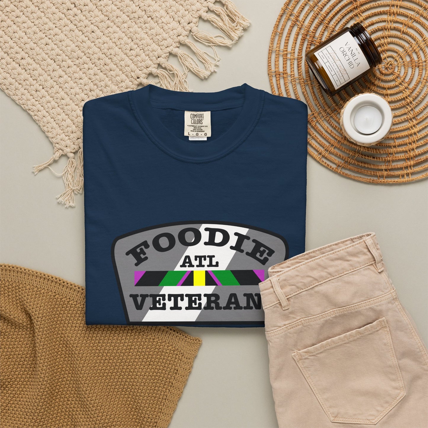 L.O.E.F Foodie Veteran ATL Unisex Tee Shirt (Gray)
