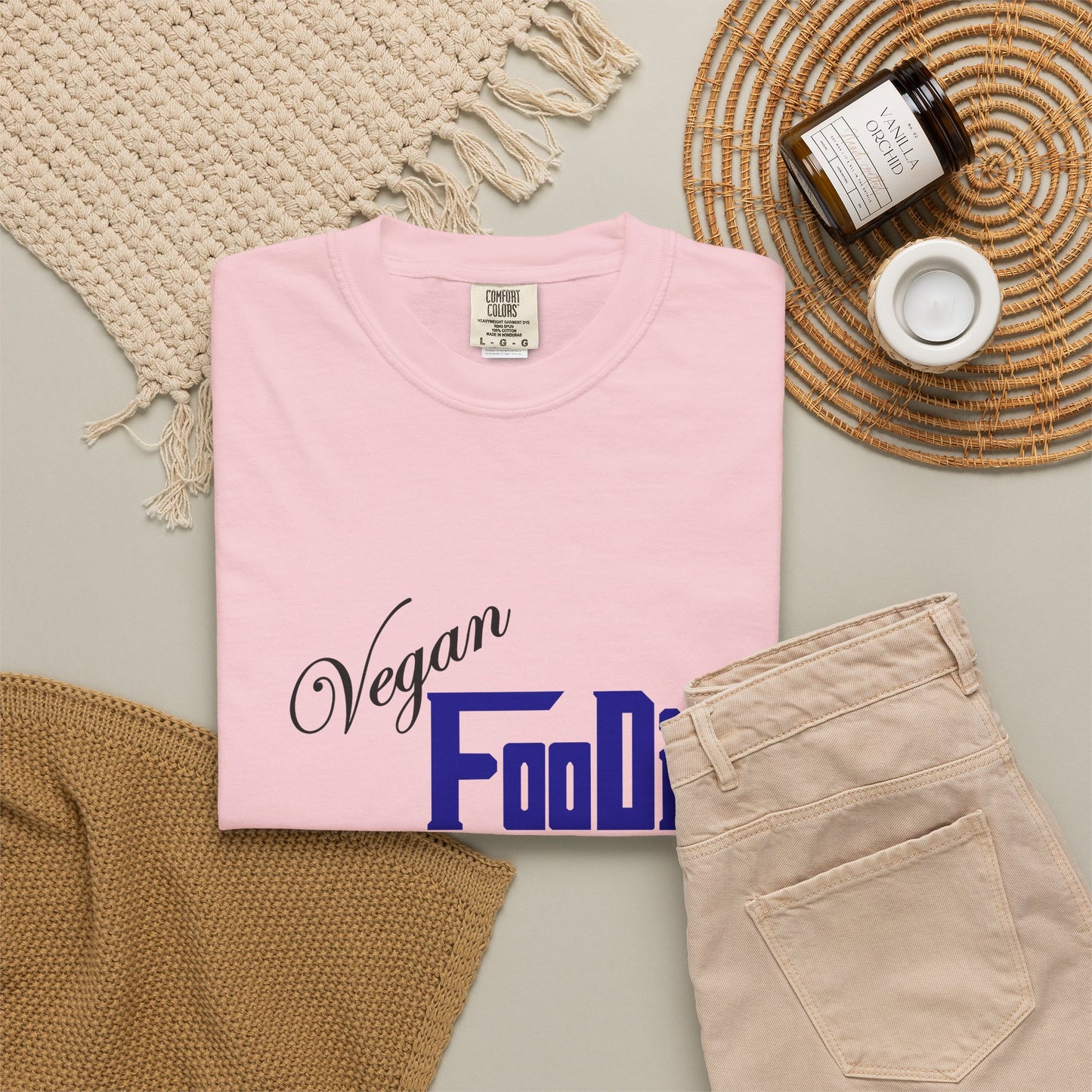 L.O.E.F Unisex Vegan Foodie Tee Shirt (Dark Blue)