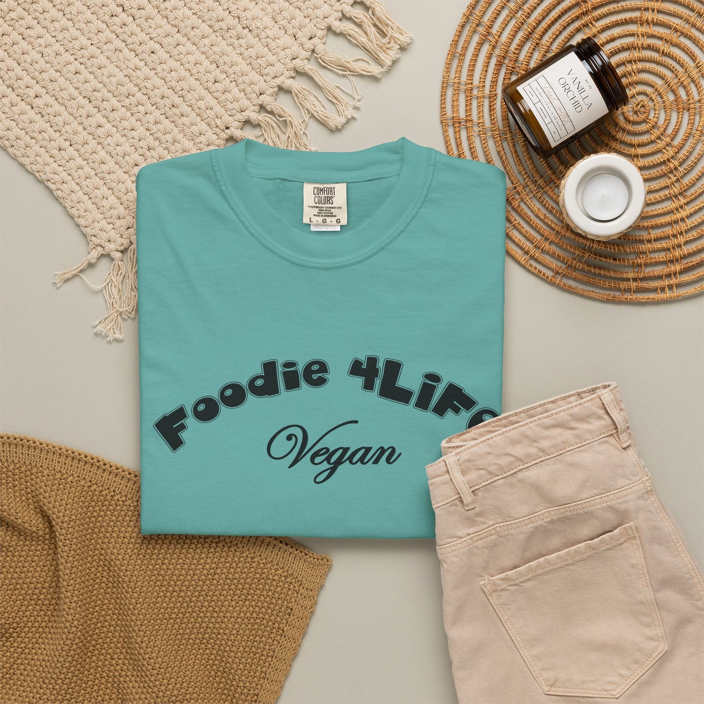 L.O.E.F Foodie 4Life Vegan Unisex Tee Shirt (Black)