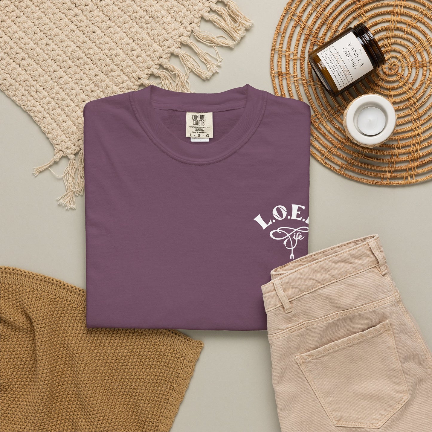 L.O.E.F LIFESTYLE OF EVERYDAY FOODIES Unisex Tee Shirt (White)