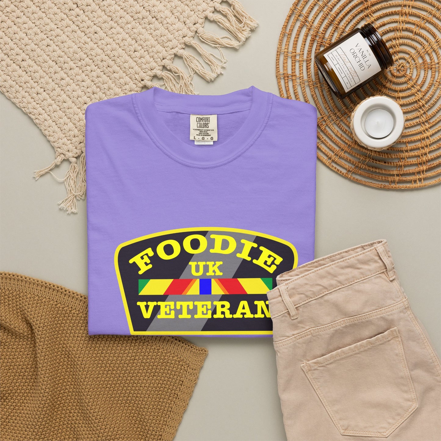 L.O.E.F Foodie Veteran UK Unisex Tee Shirt (Yellow)