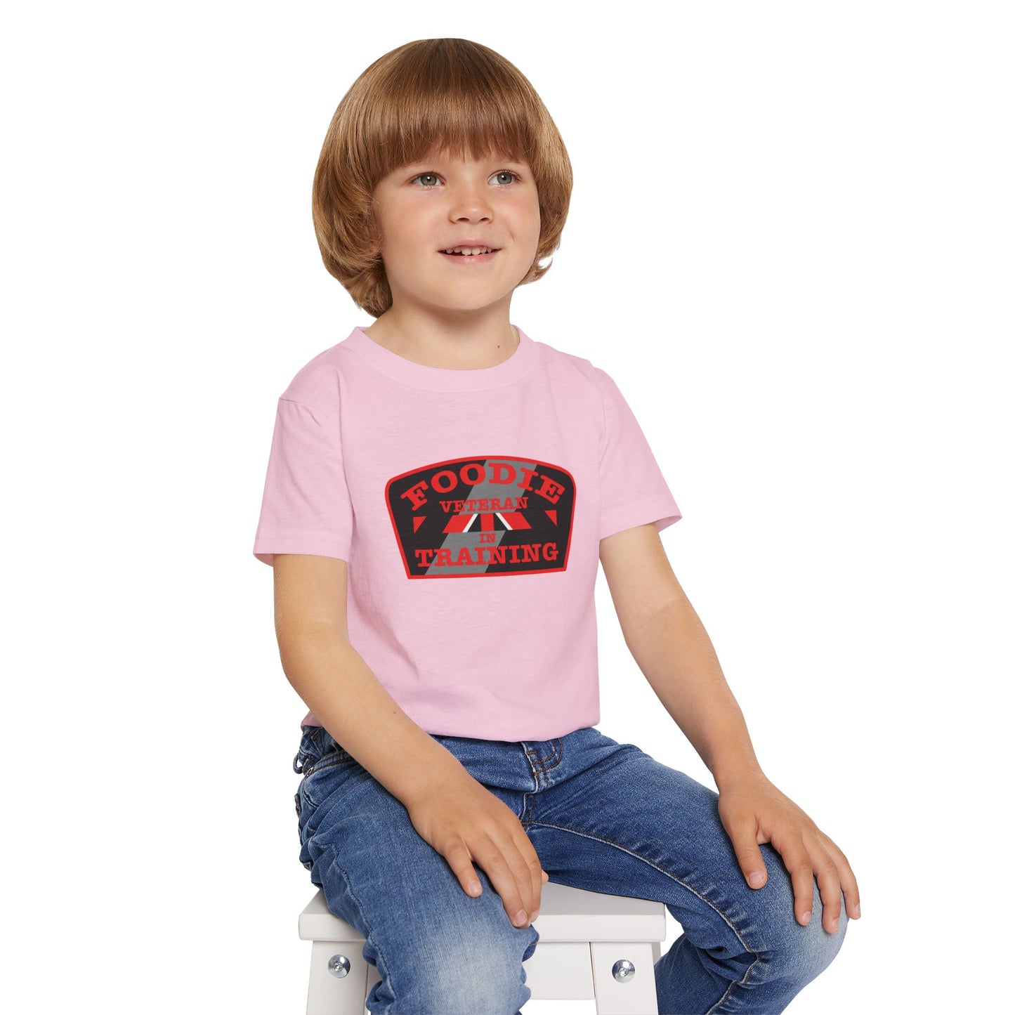 L.O.E.F Foodie Veteran In Training Toddler Tee Shirt (Red)