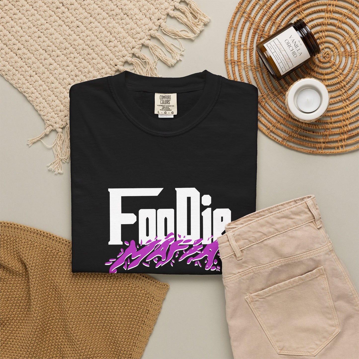 L.O.E.F White Foodie Mafia Tee Shirt (Purple)