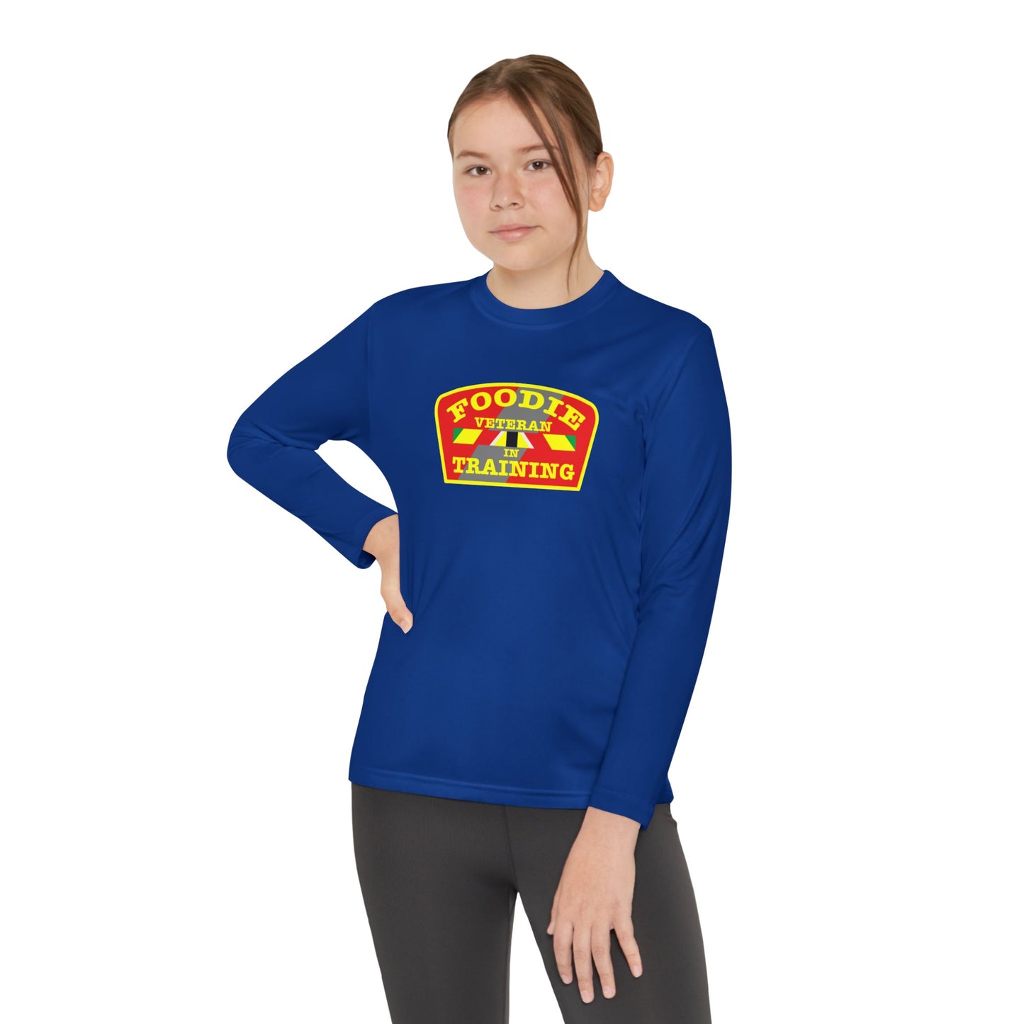 L.O.E.F Foodie Veteran In Training Youth Long Sleeve Tee (Yellow and Red)