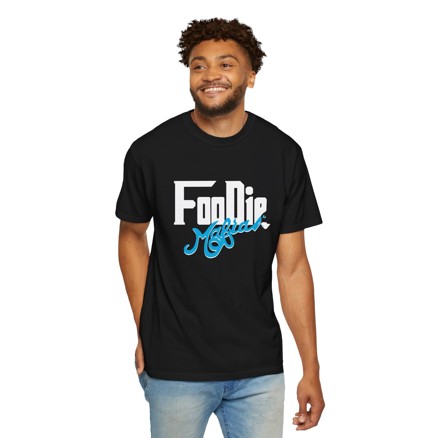 L.O.E.F White Foodie Mafia Unisex Tee Shirt (Apricot)