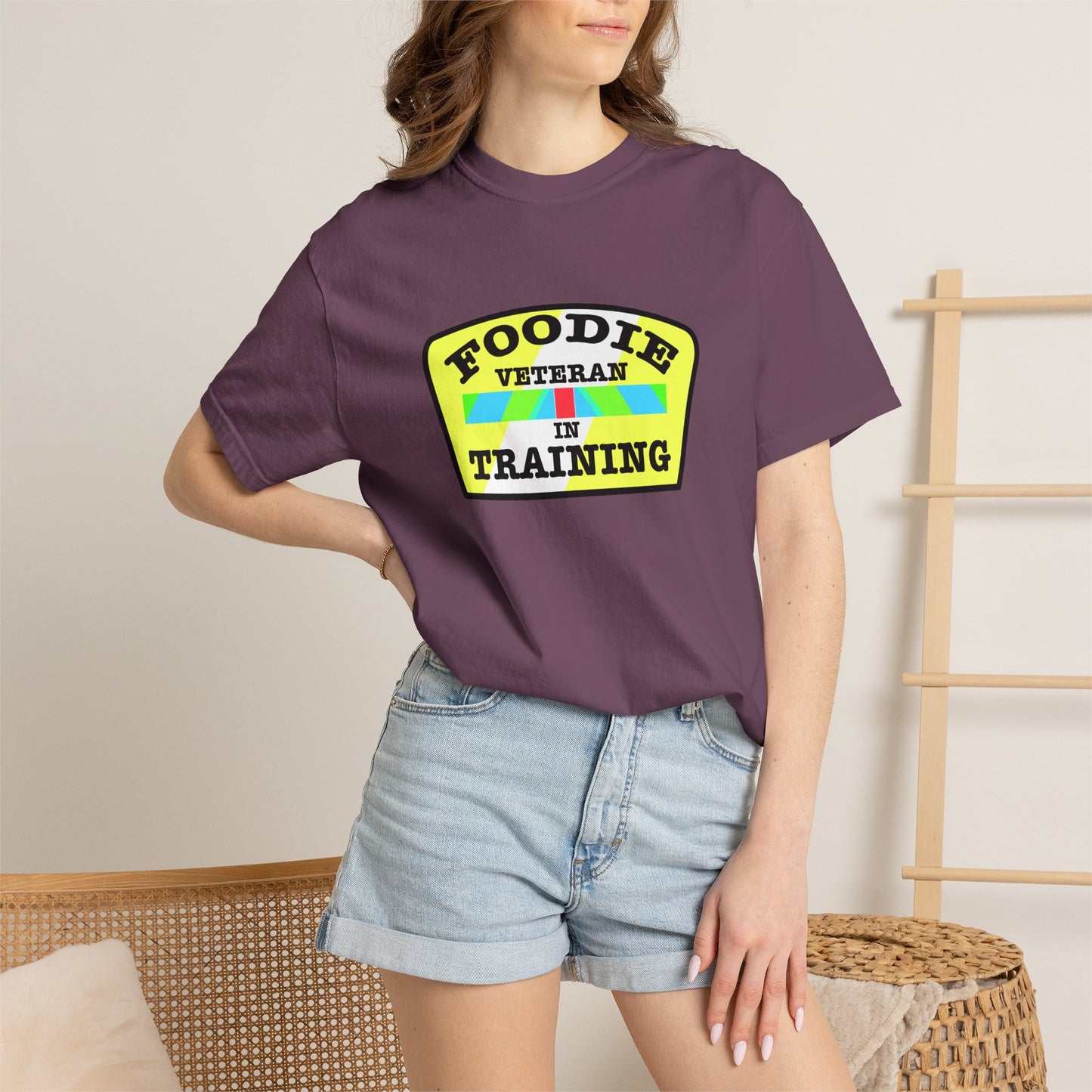 L.O.E.F Foodie Veteran IN TRAINING Unisex Tee Shirt (Yellow and Black)