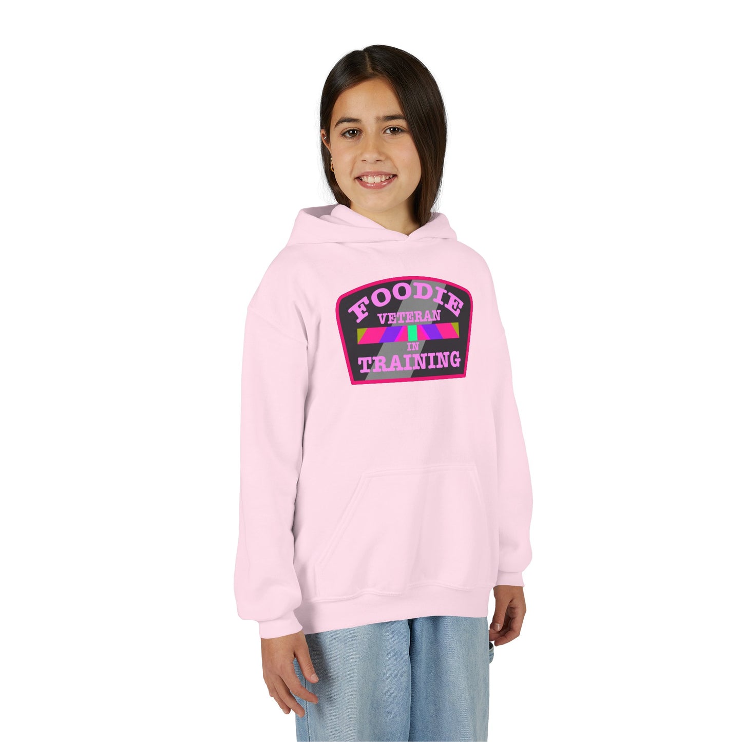 L.O.E.F Foodie Veteran In Training Youth Hoodie (Pink)