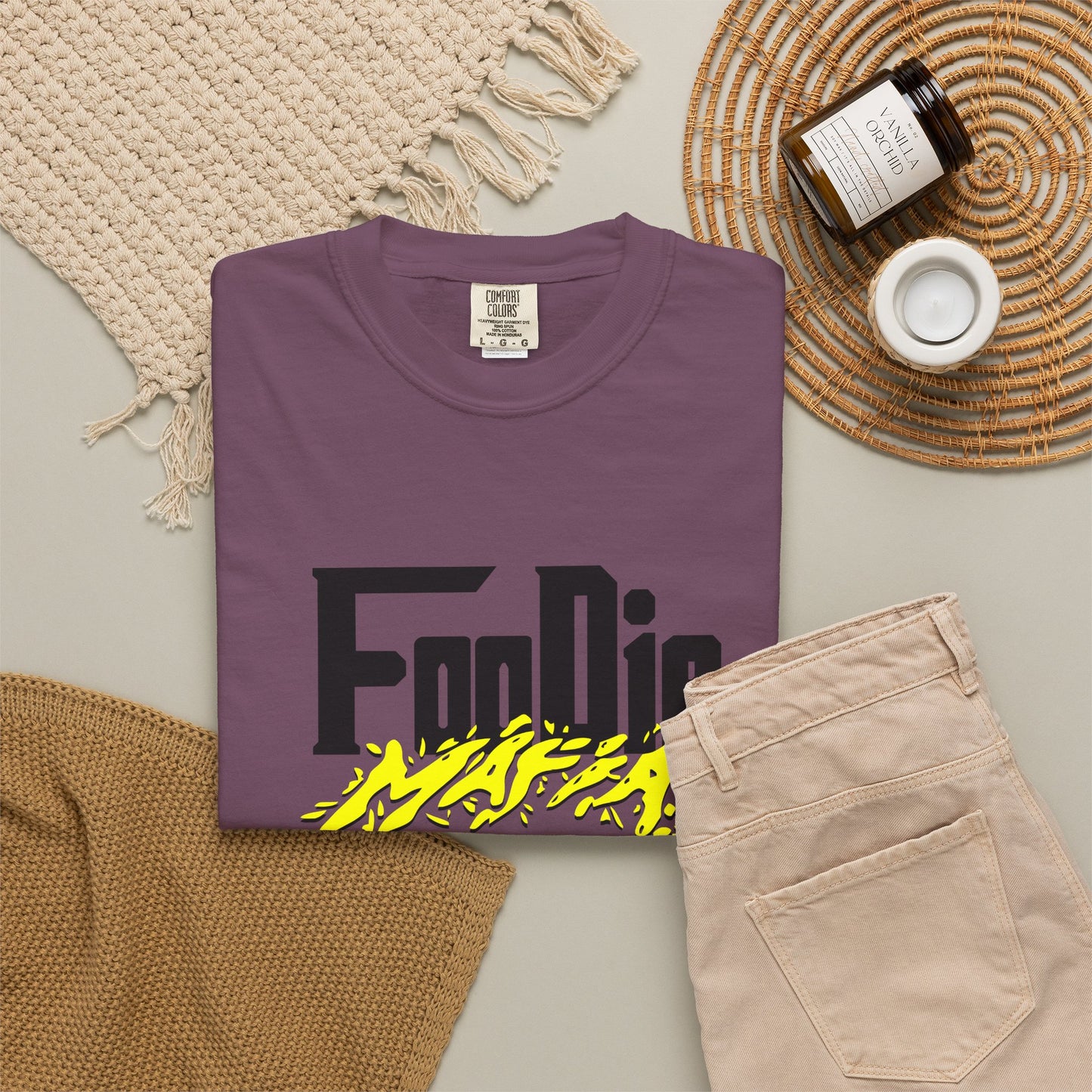 L.O.E.F Foodie Mafia Unisex Tee Shirt (Bright Yellow)