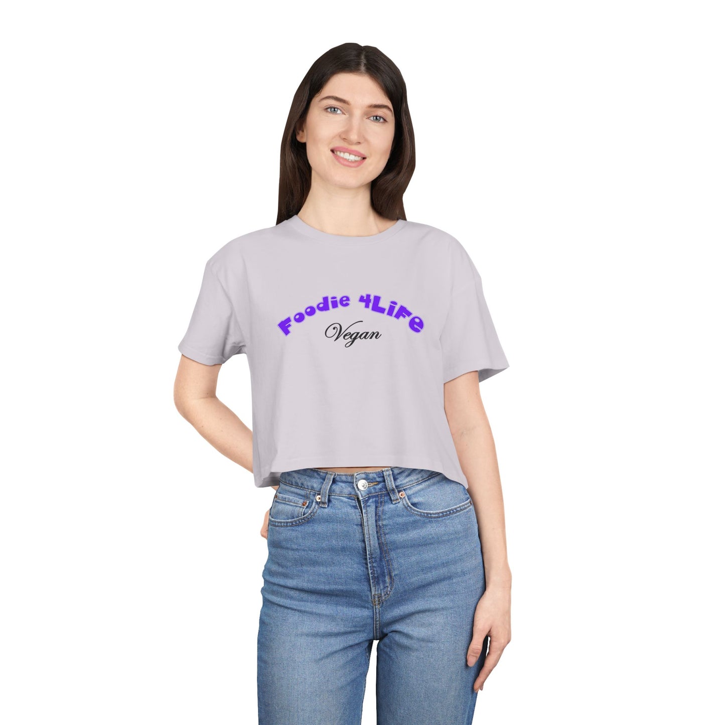 L.O.E.F Foodie 4Life Vegan Crop Top (Violet)