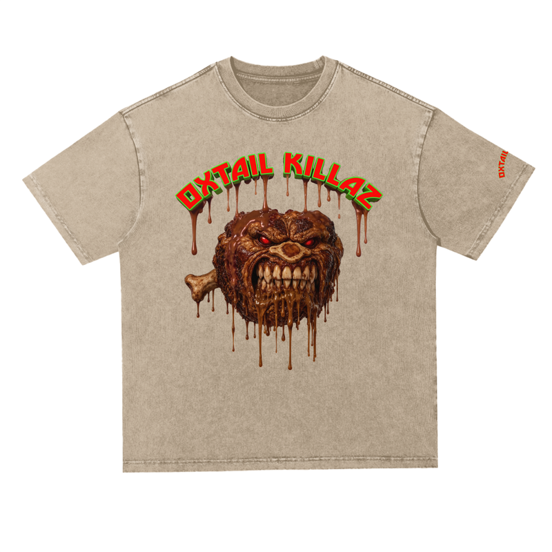 L.O.E.F. Life Oxtail Killaz Snow Washed Heavyweight Oversize T-Shirt