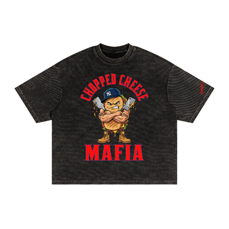L.O.E.F. Life Chopped Cheese Textured Waffle Washed Boxy T-Shirt
