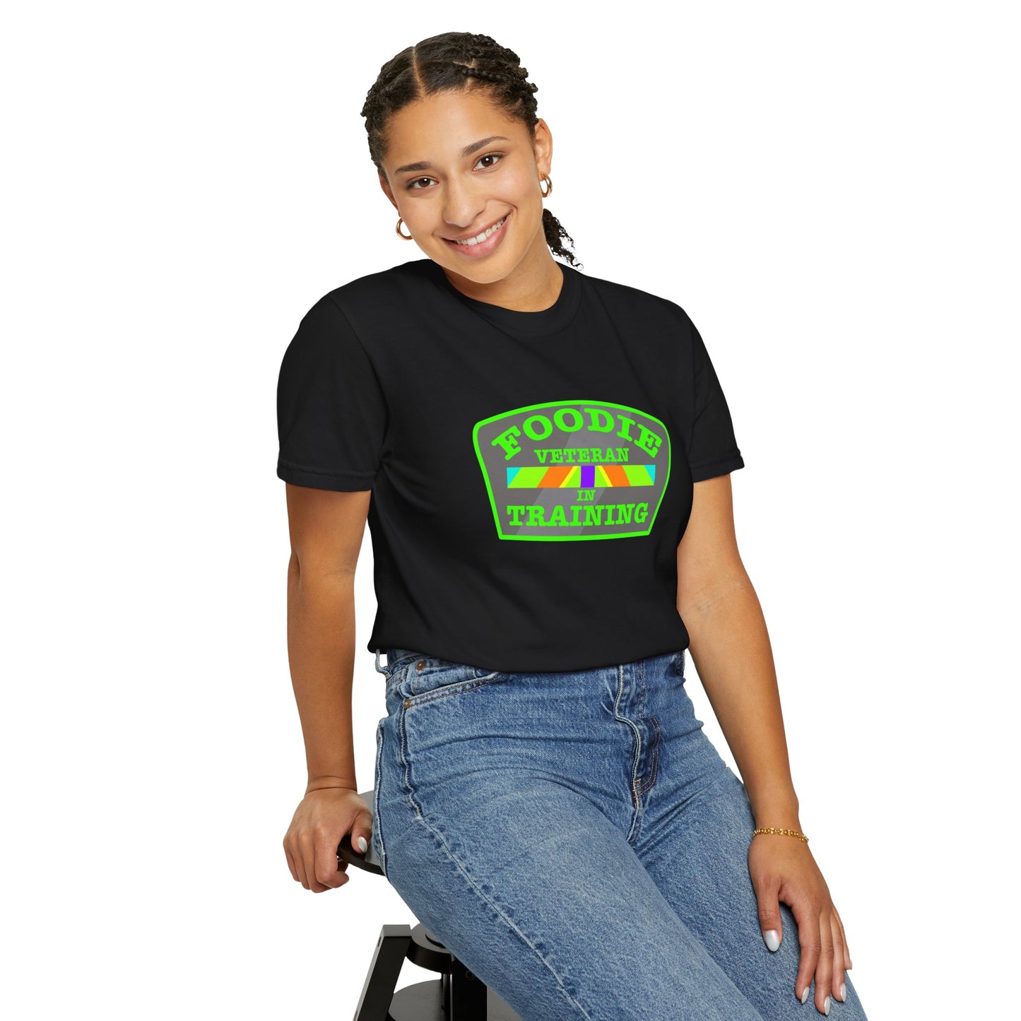 L.O.E.F Foodie Veteran IN TRAINING Unisex Tee Shirt (Neon Green)