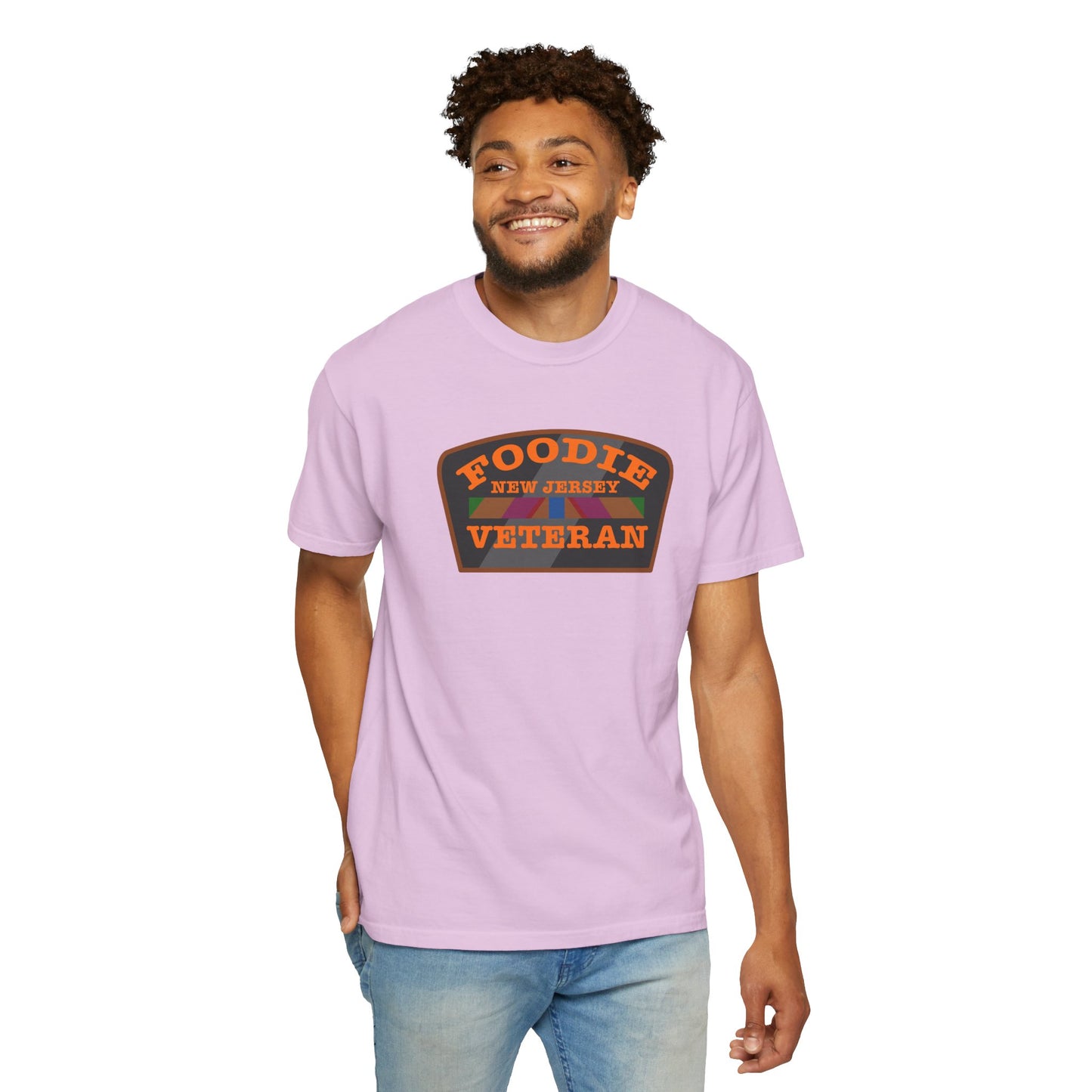 L.O.E.F Foodie Veteran NEW JERSEY Unisex Tee Shirt (Orange)