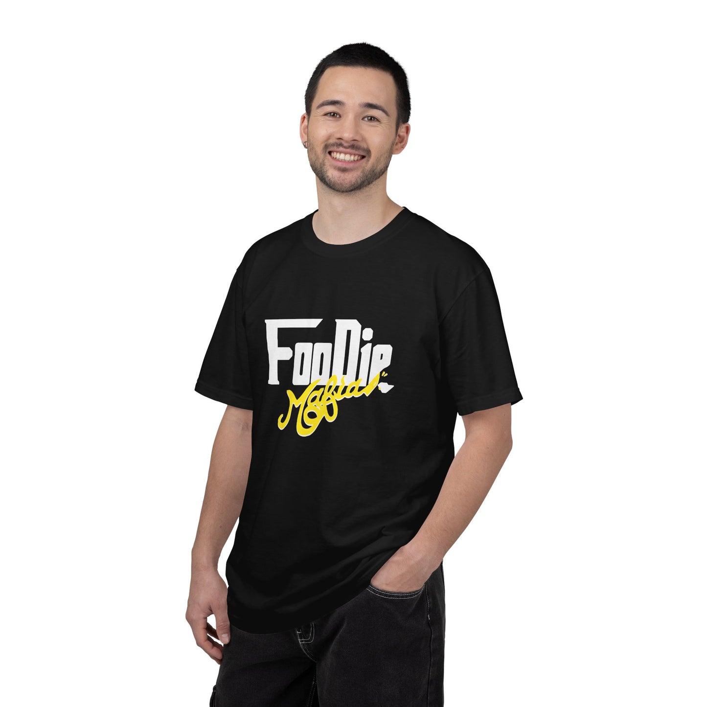 L.O.E.F White Foodie Mafia Unisex Tee shirt (Bright Yellow)