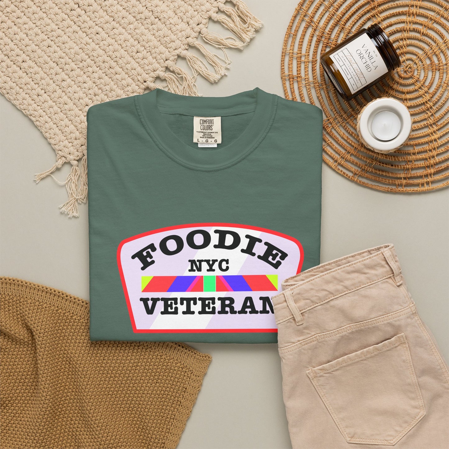 L.O.E.F Foodie Veteran NYC Unisex Tee Shirt (Soft Pink)