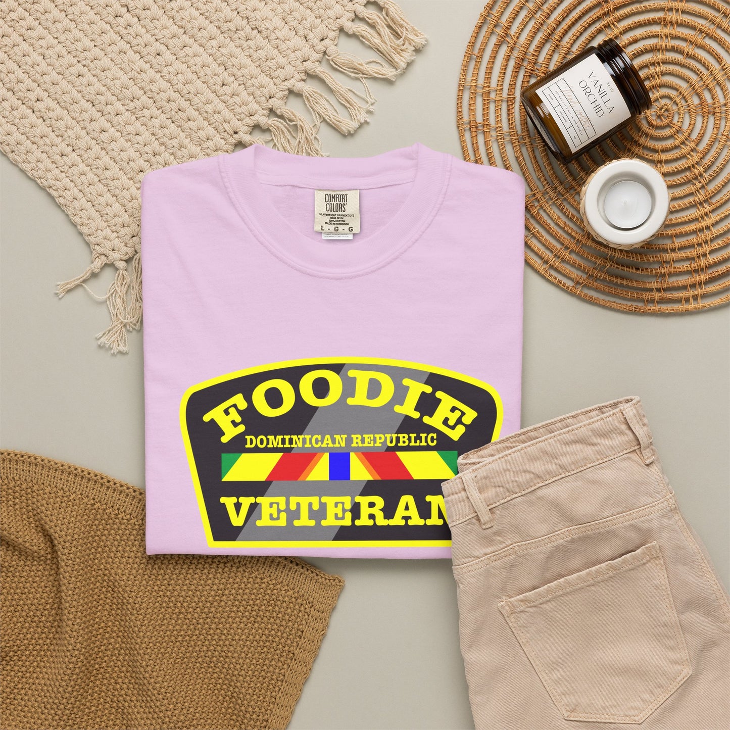 L.O.E.F Foodie Veteran DOMINICAN REPUBLIC Unisex Tee Shirt (Yellow)