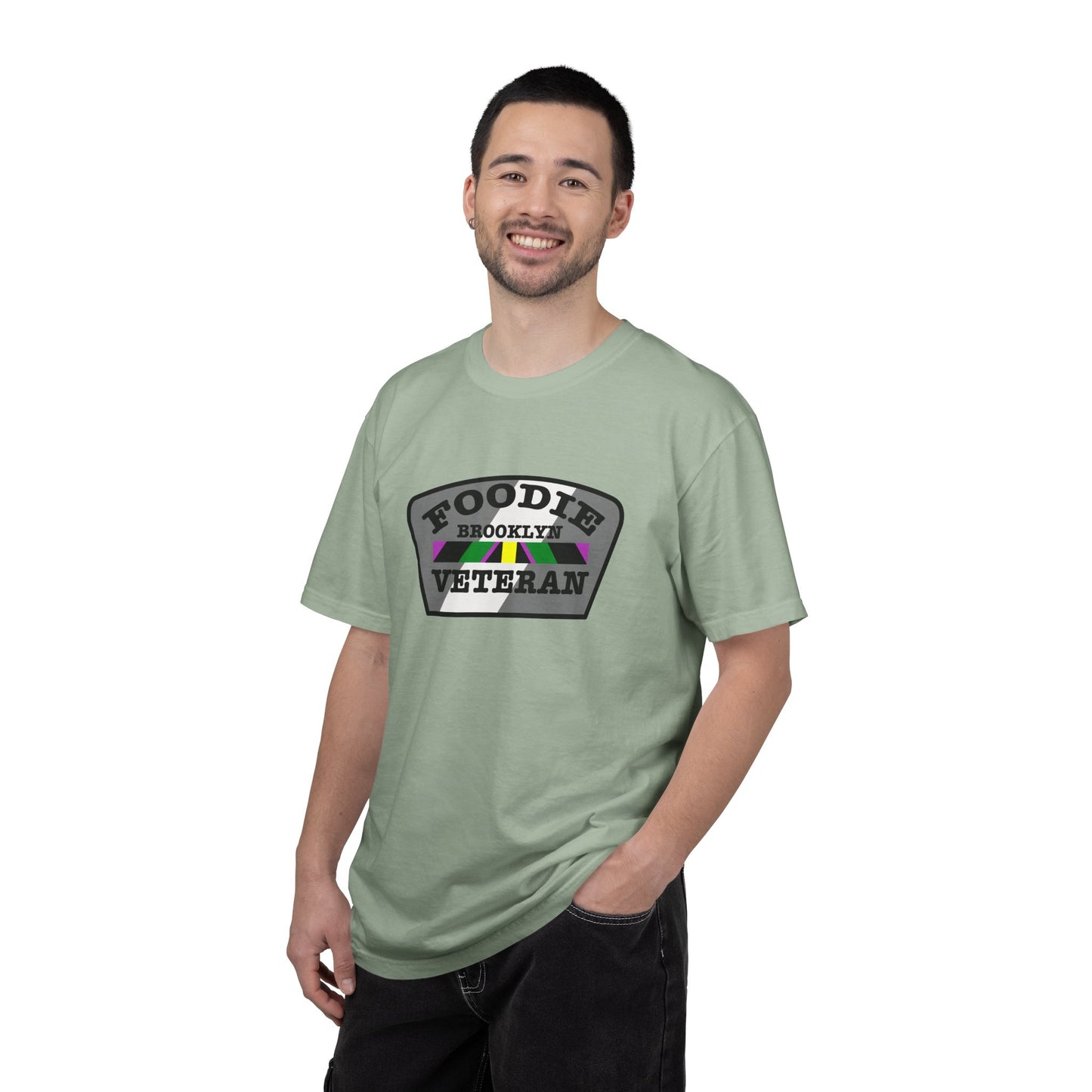 L.O.E.F Foodie Veteran Brooklyn Unisex Tee Shirt (Gray)