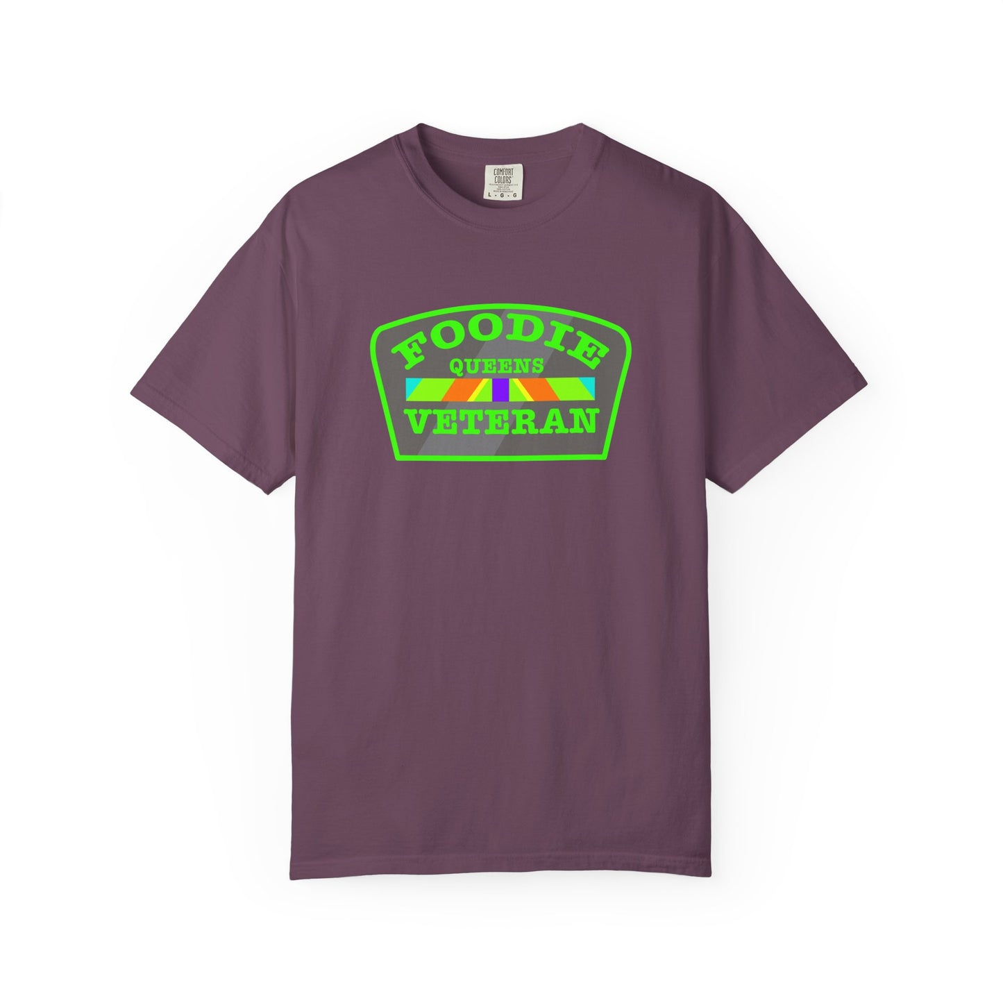 L.O.E.F Foodie Veteran QUEENS Unisex Tee Shirt (Neon Green)