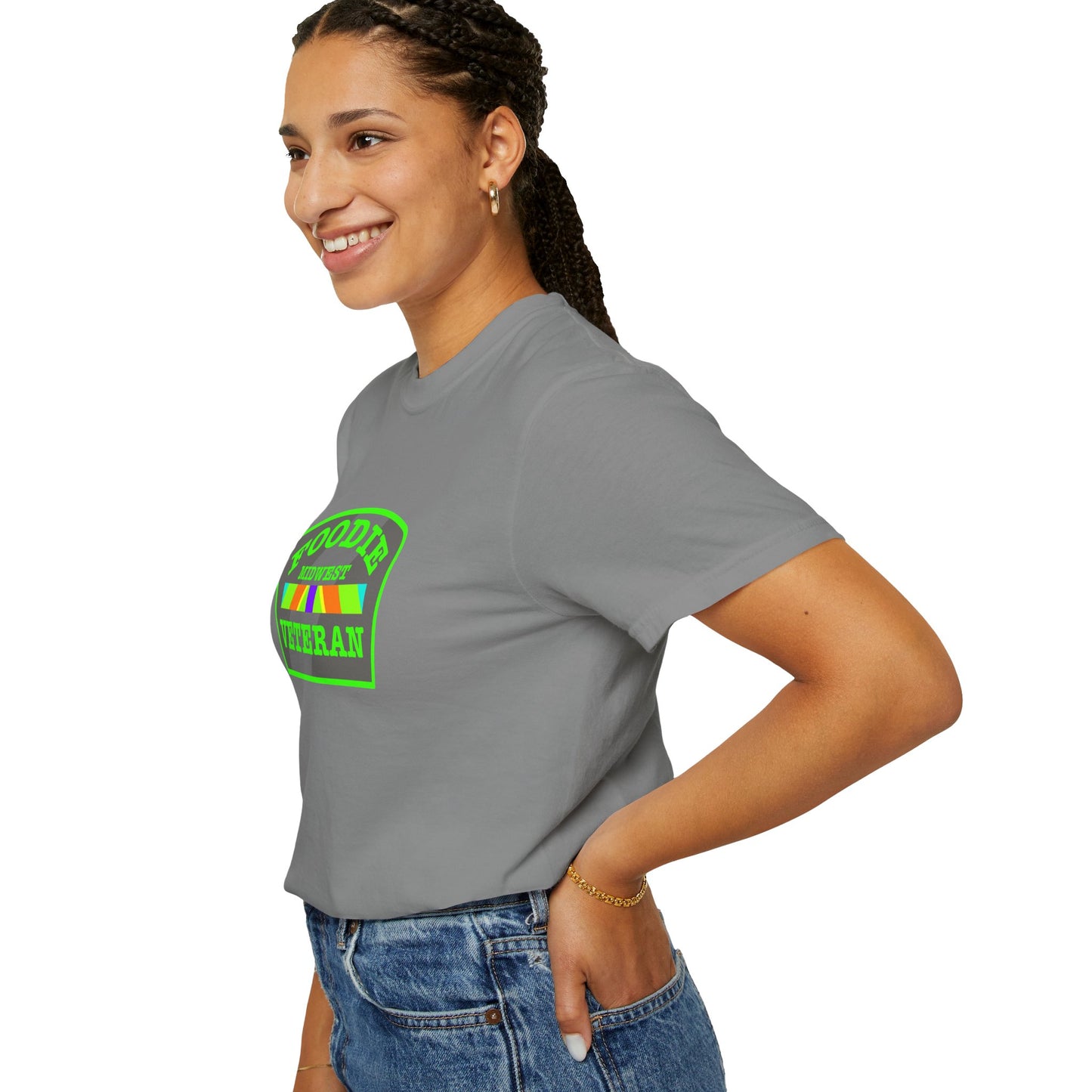 L.O.E.F Foodie Veteran MIDWEST Unisex Tee Shirt (Neon Green)