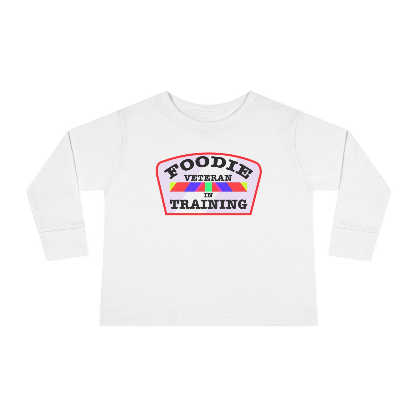 L.O.E.F Foodie Veteran In Training Toddler Long Sleeve Tee (Soft Pink)