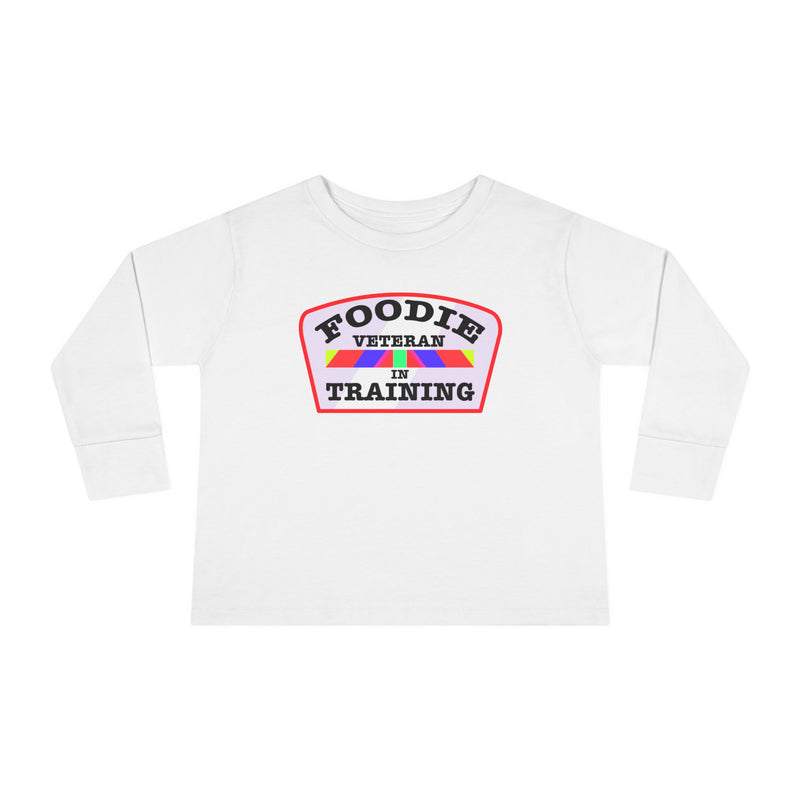 L.O.E.F Foodie Veteran In Training Toddler Long Sleeve Tee (Soft Pink)
