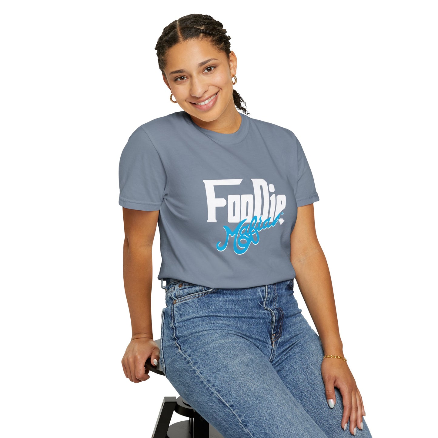 L.O.E.F White Foodie Mafia Unisex Tee shirt (Apricot)