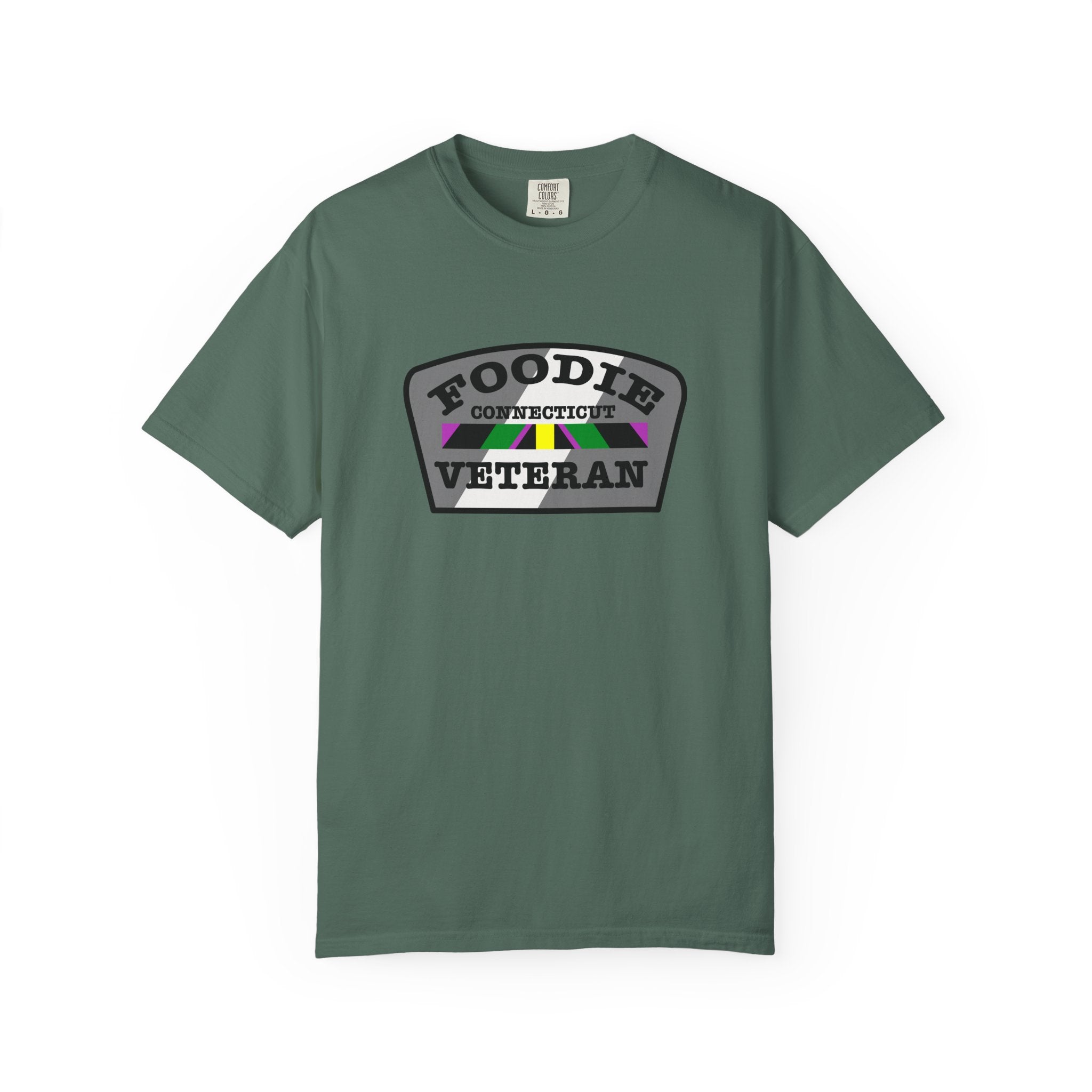 L.O.E.F Foodie Veteran CONNECTICUT Unisex Tee Shirt (Black)