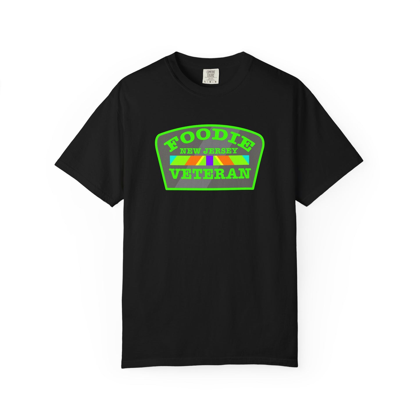 L.O.E.F Foodie Veteran NEW JERSEY Unisex Tee Shirt (Neon Green)