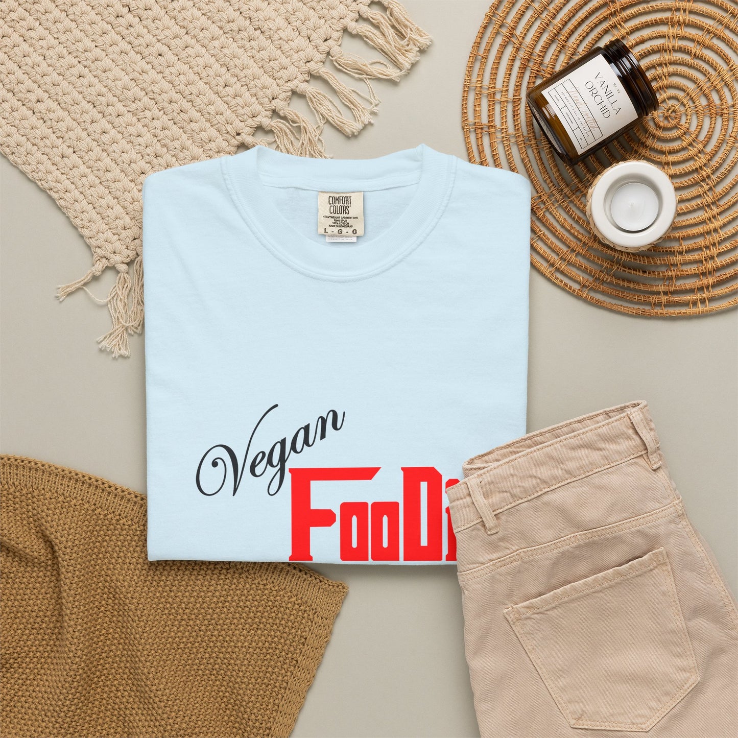 L.O.E.F Unisex Vegan Foodie Tee Shirt (Fiery Red)