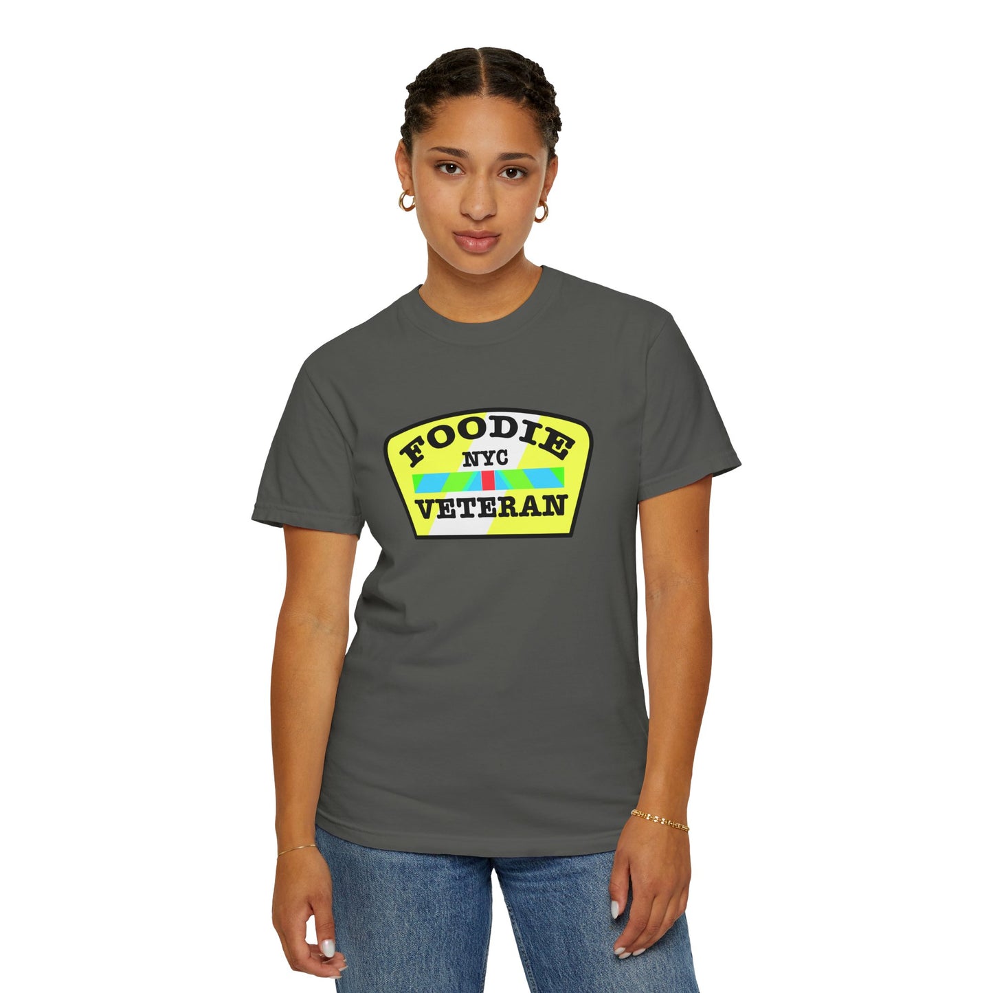 L.O.E.F Foodie Veteran NYC Unisex Tee Shirt (Yellow and Black)