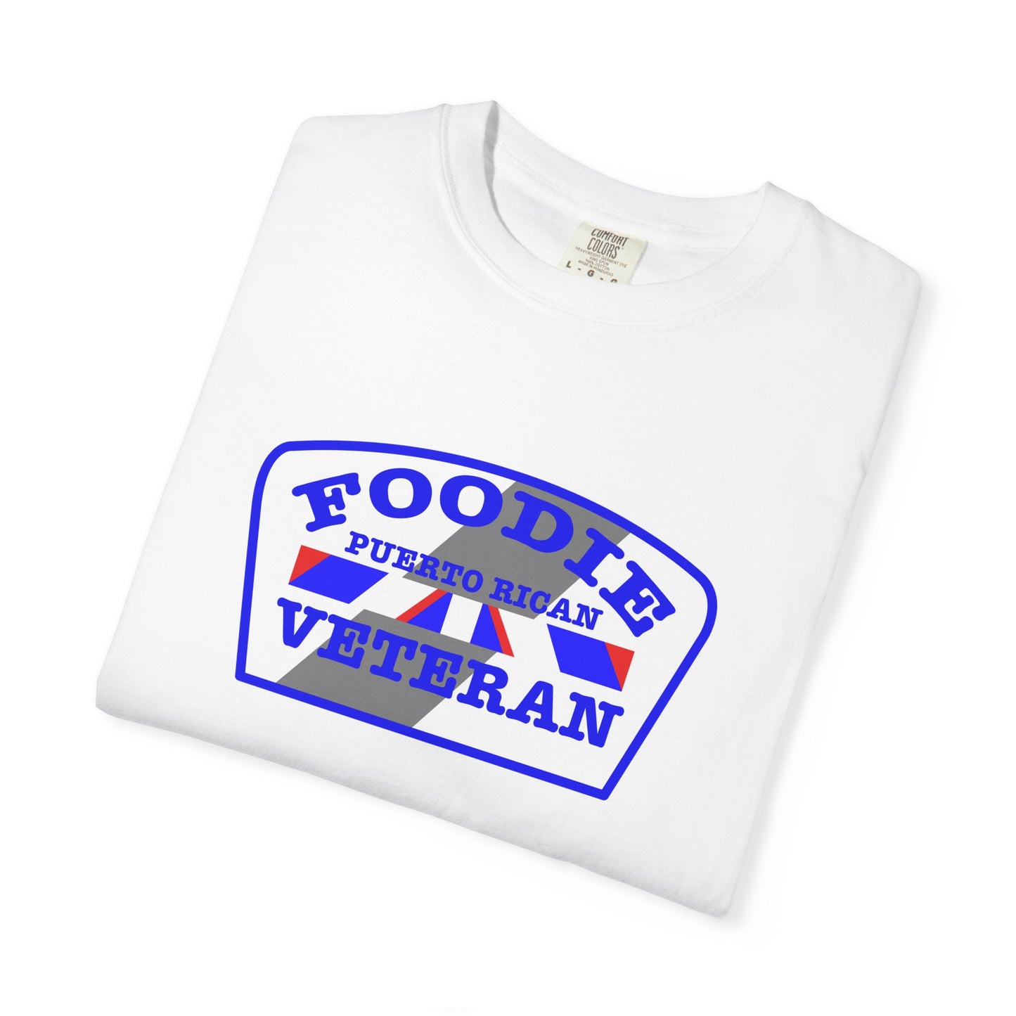 L.O.E.F Foodie Veteran Puerto Rican Unisex Tee Shirt (Blue)