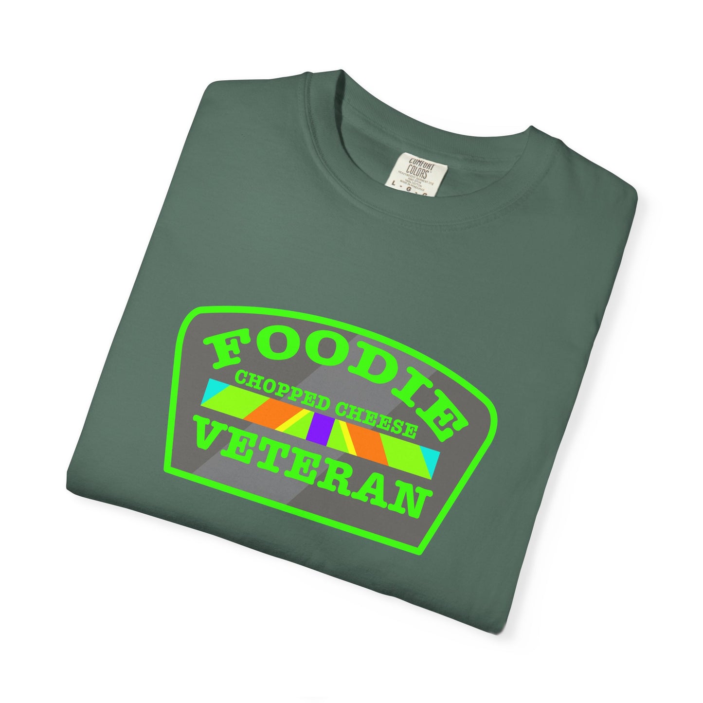 L.O.E.F Foodie Veteran Chopped Cheese Unisex Tee Shirt (Neon Green)