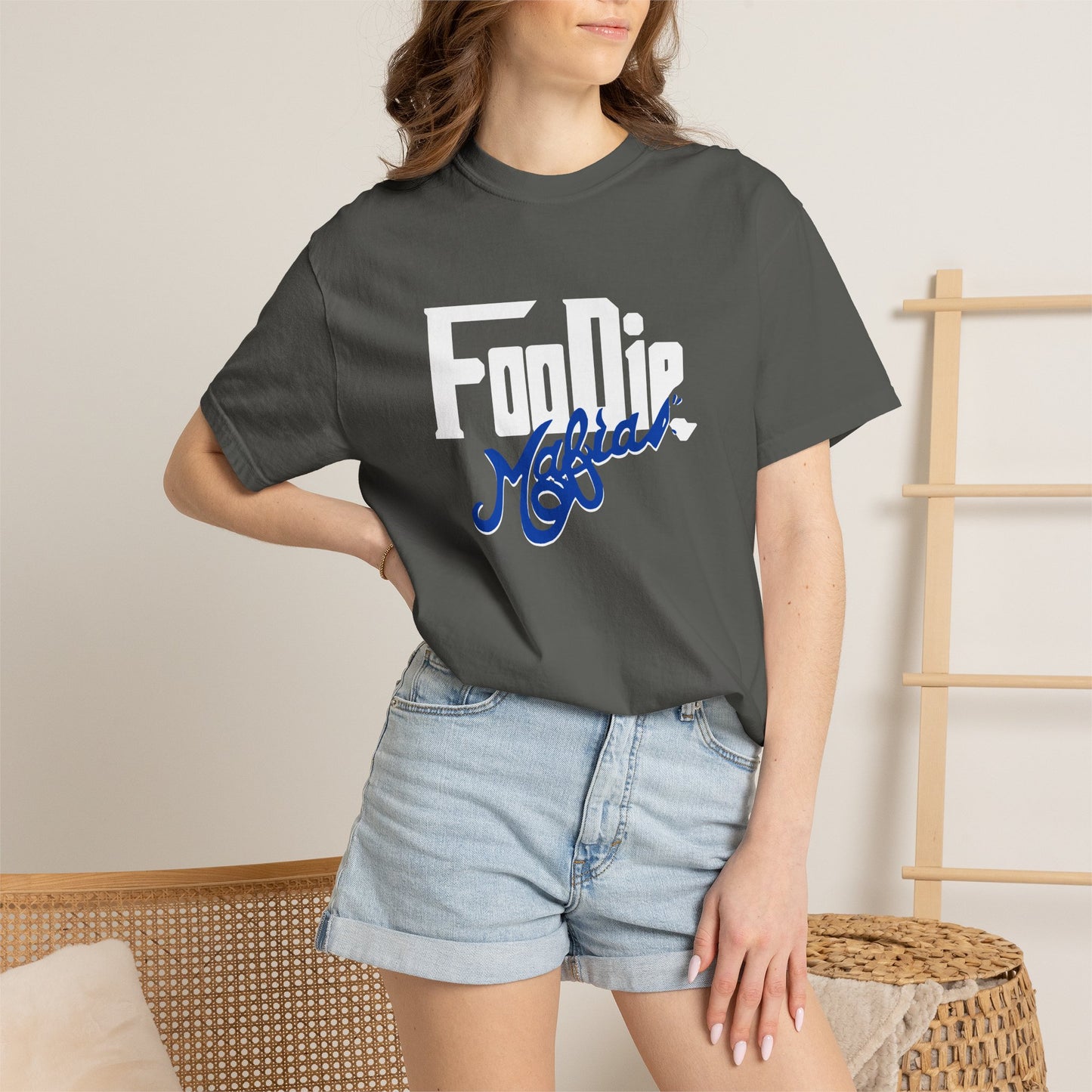 L.O.E.F Foodie Mafia Unisex Tee Shirt  (Dark Blue)