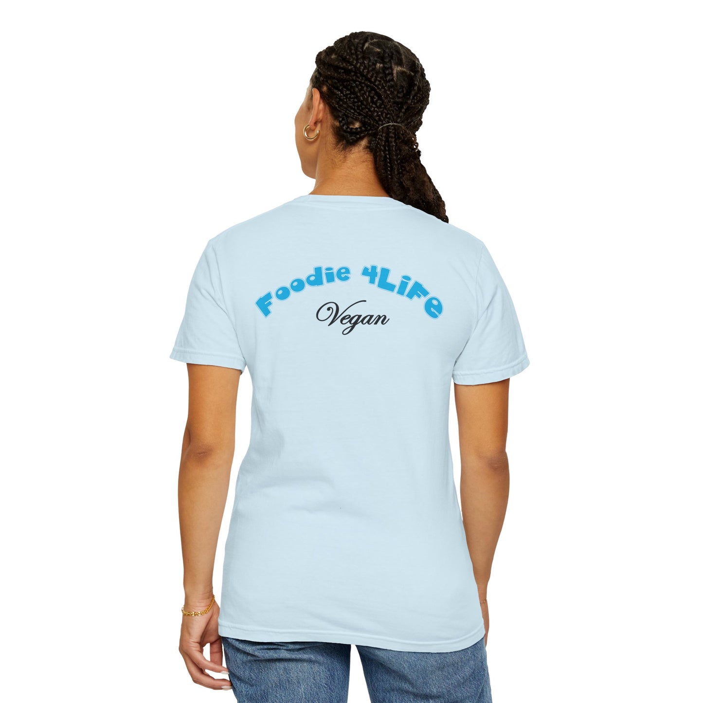 L.O.E.F Foodie 4Life Vegan Unisex Tee Shirt (Sky Blue)