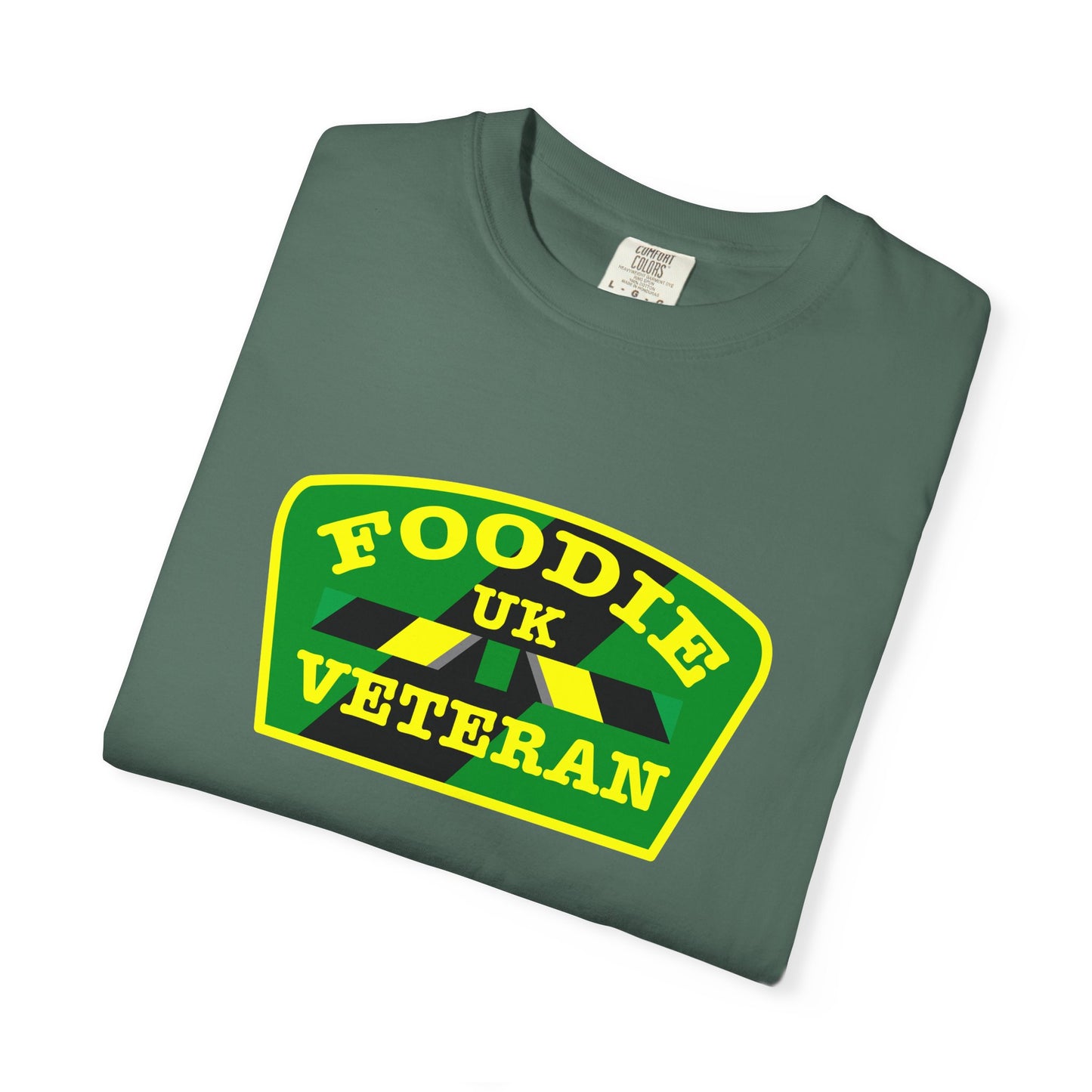 L.O.E.F Foodie Veteran UK Unisex Tee Shirt (Yellow and Green)