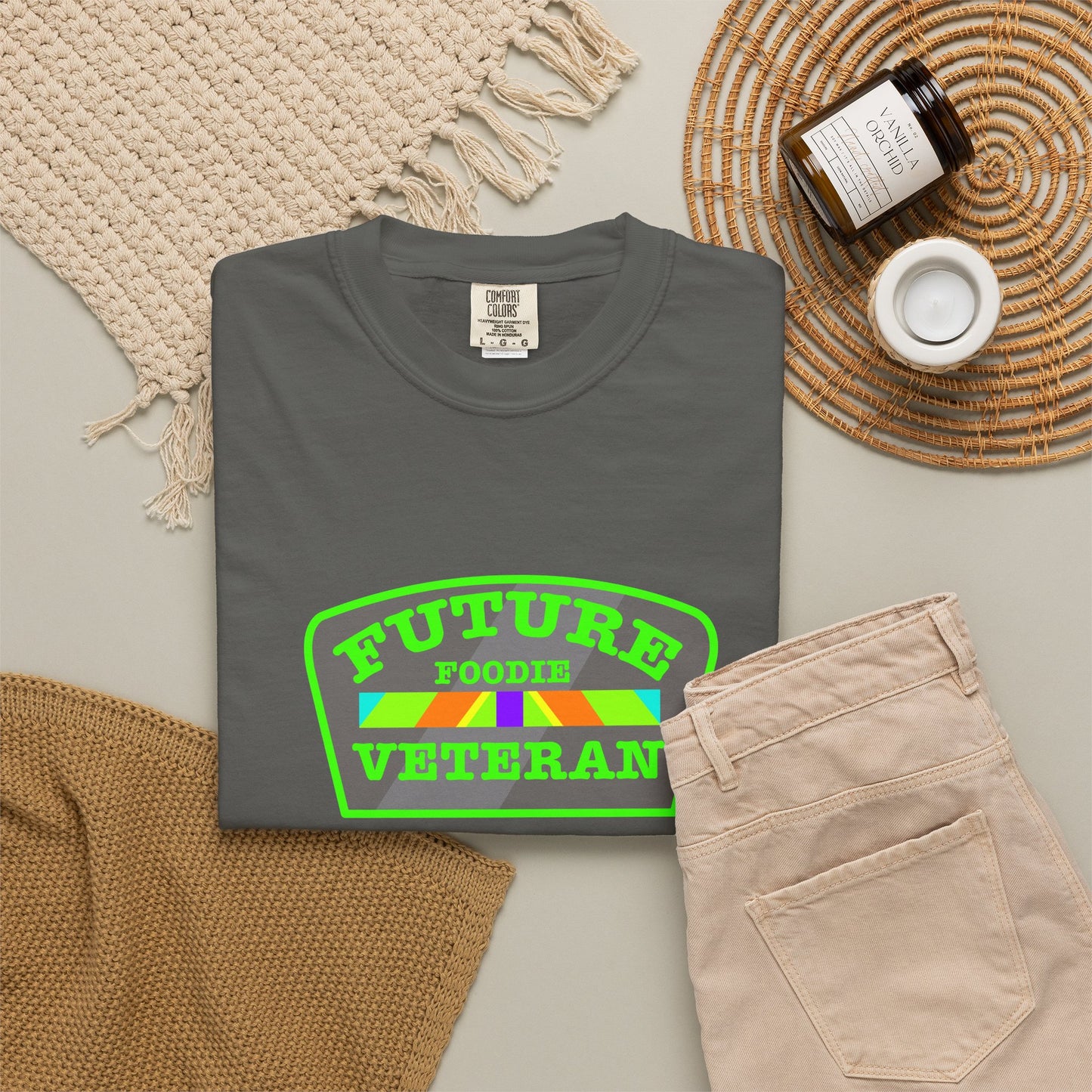 L.O.E.F Future Foodie Veteran Tee Shirt  (Neon Green)