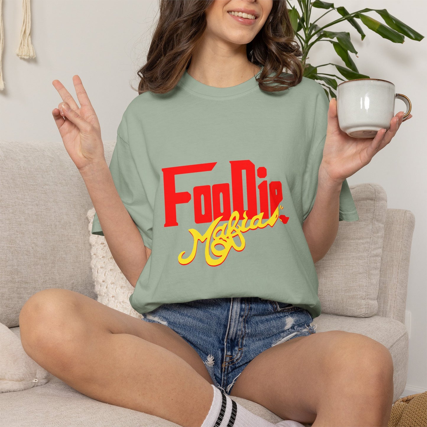 L.O.E.F Red Foodie Mafia Unisex Tee shirt (Bright Yellow)