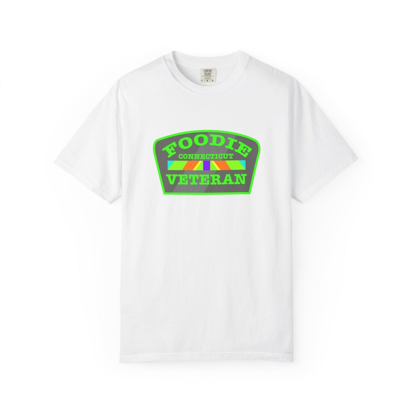 L.O.E.F Foodie Veteran CONNECTICUT Unisex Tee Shirt (Neon Green)