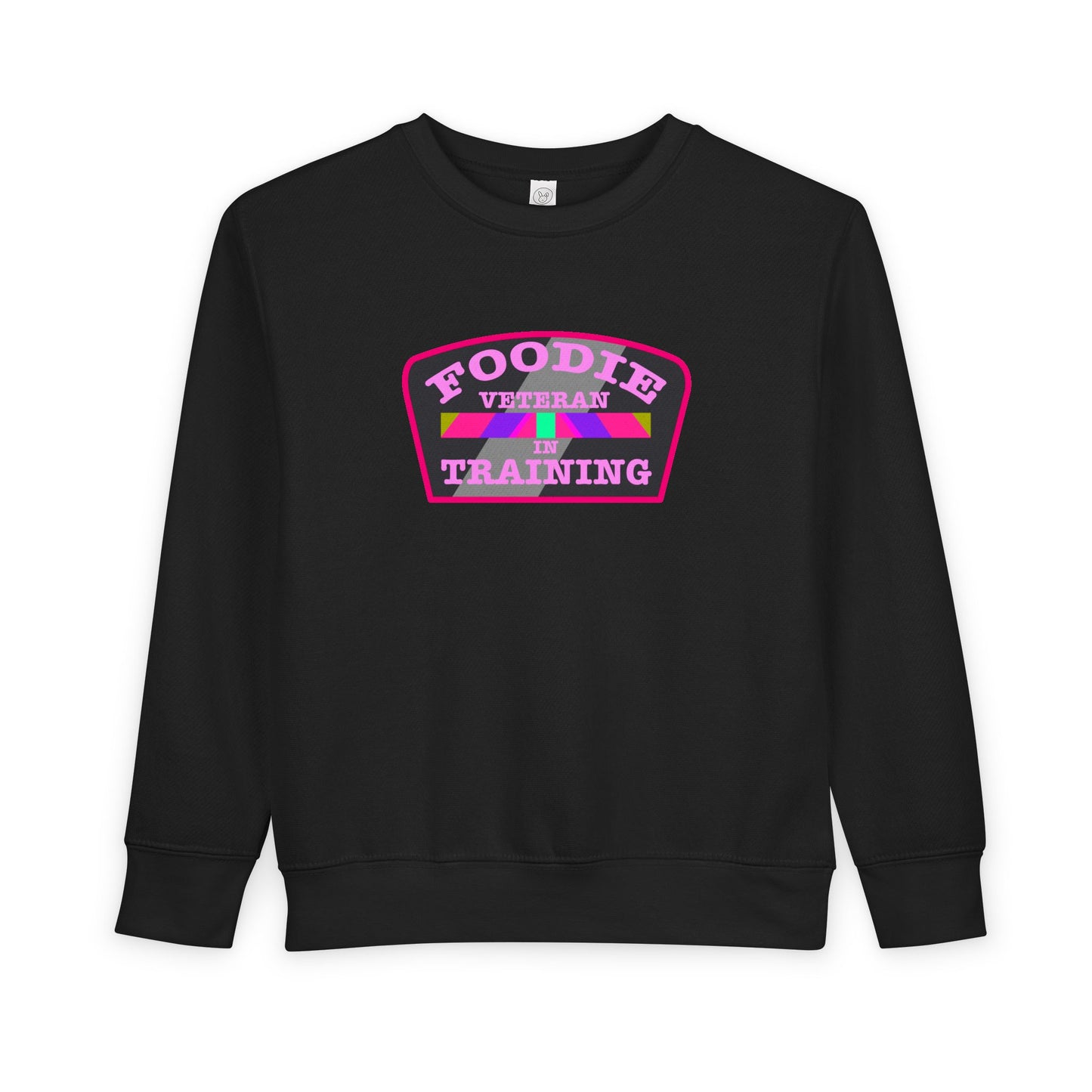 L.O.E.F Foodie Veteran In Training Toddler Sweatshirt (Pink)