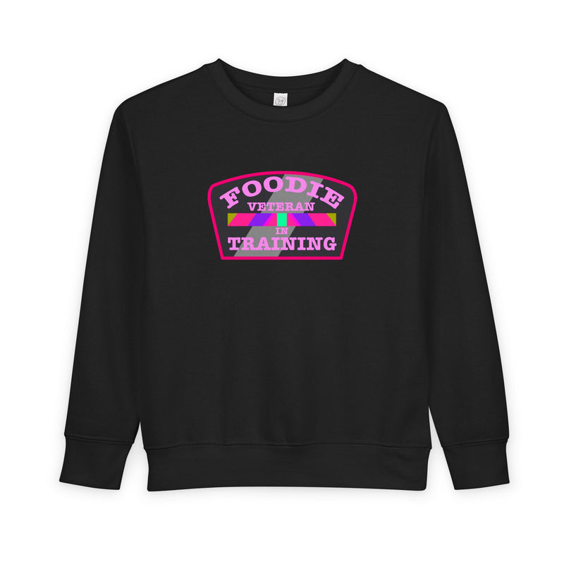L.O.E.F Foodie Veteran In Training Toddler Sweatshirt (Pink)
