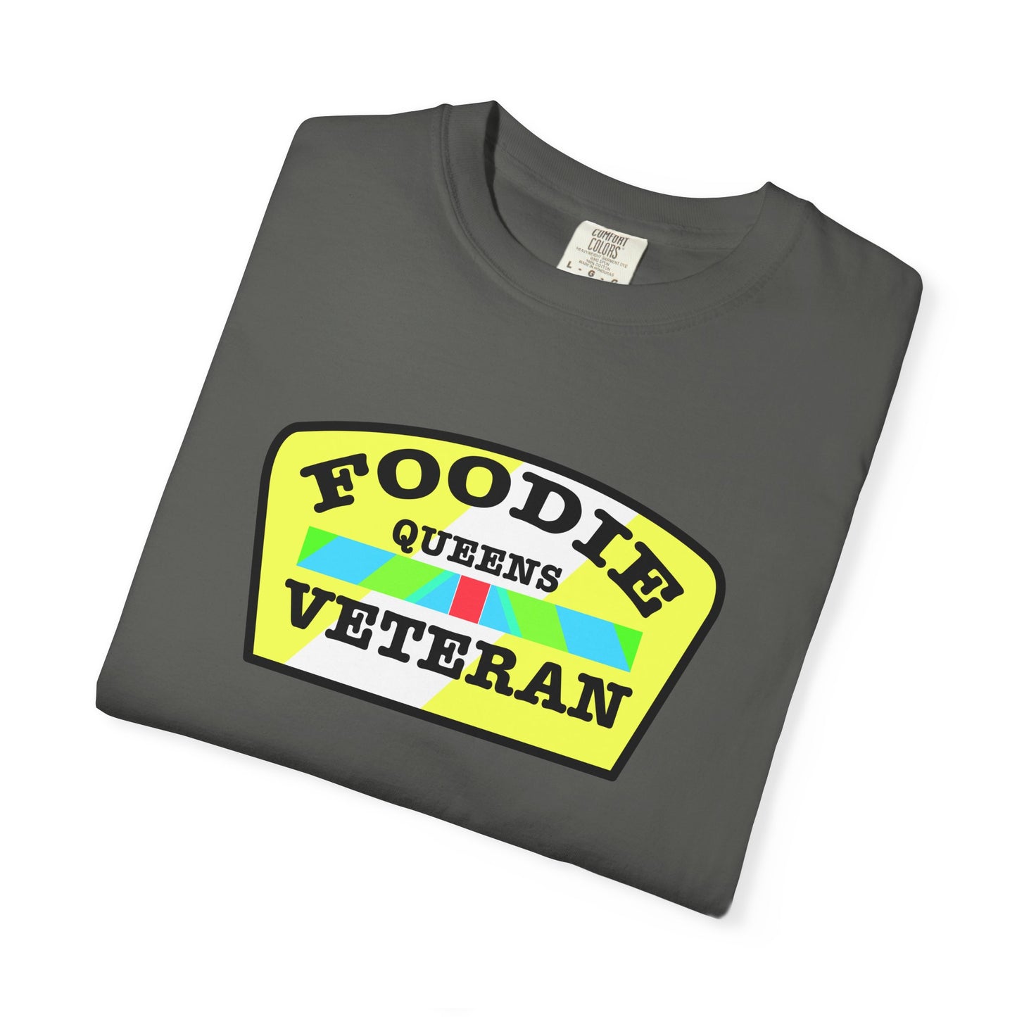 L.O.E.F Foodie Veteran QUEENS Unisex Tee Shirt (Yellow and Black)