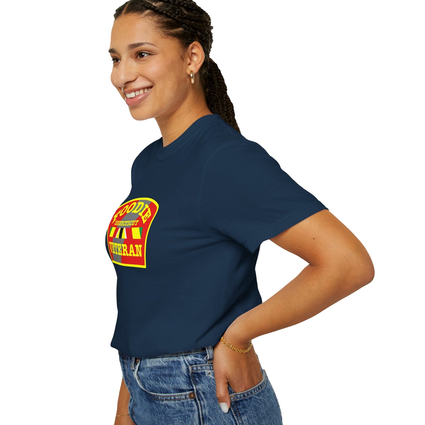 L.O.E.F Foodie Veteran CONNECTICUT Unisex Tee Shirt (Yellow)